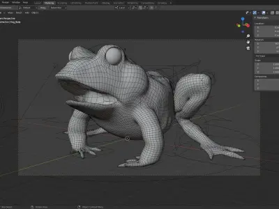 Frog With Basic Rig 3D model