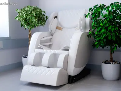 Executive Comfort Massage Chair White 3D model