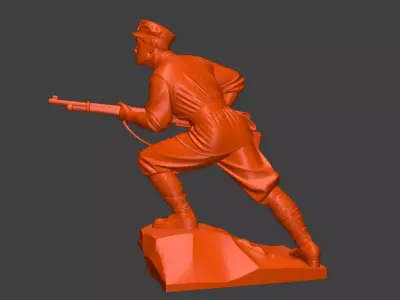 Military sculpture warrior  military battle war hero  soldier 3D print model 19