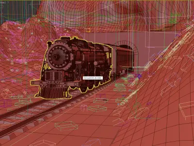 Foggy Mountain Railway Tunnel - Complete 3ds Max Environment 3D model