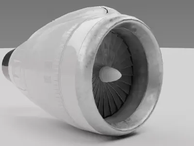 Aircraft Engine  Low-poly 3D model