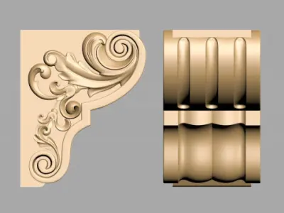 Carved Decor 3D model 2
