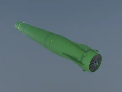 MK-48 ADCAP Torpedo Low-poly 3D model