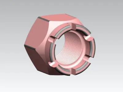 Nut metal Free 3D model