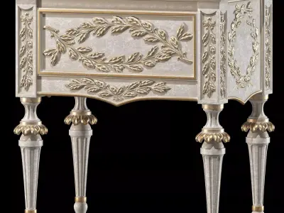 roberto giovannini night stand  with laurel carving art 684PL 3D model