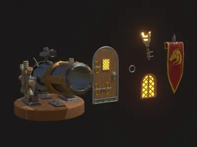 Tower Defense Constructor  part Pbr3 Low-poly 3D model