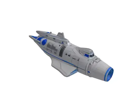 Sleek Silver Spaceship Thruster 3D model