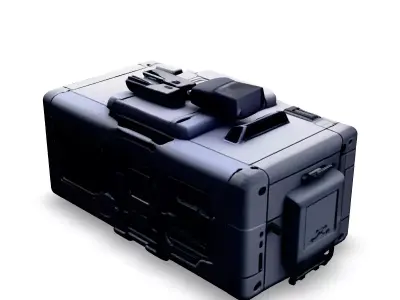 SciFi Power Supply and Batteries Low-poly 3D model