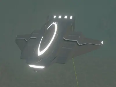 Grey alien spaceship Free low-poly 3D model