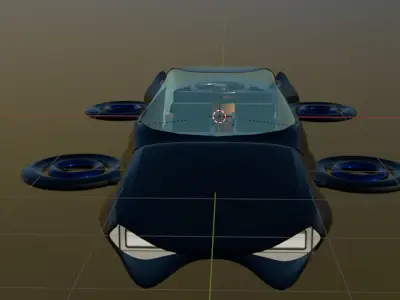 Hoverstar futuristic vehicle with gravity thruster Free 3D model