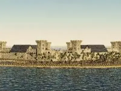 Fortress island castle minecraft 3D model