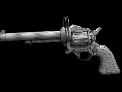 Steampunk Gun Low-poly 3D model get