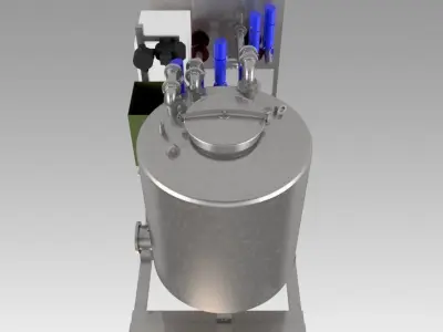 Industrial clean in place washing CIP 3D model