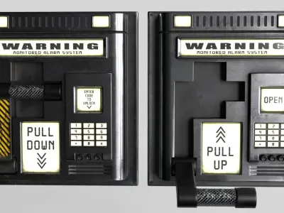 Industrial Power Switch Low-poly 3D model 2