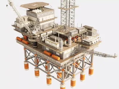 Oil Platform 3D model 2