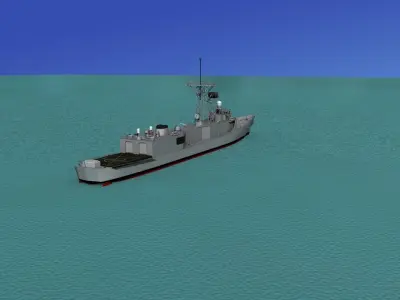 FFG 18 Adelaide Class Frigate HMAS Canberra 3D model