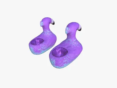 Slippers C06 Purple Blue Flamingo - Costume Character Design Low-poly 3D model