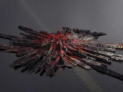 Crystal Magma Shard floor Sci fi  3D model