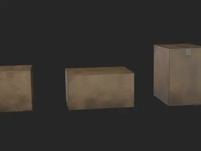 Dirty Cartoon Boxes Low Poly Low-poly 3D model