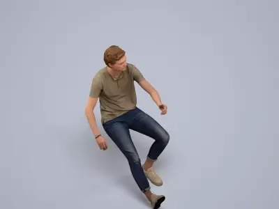 00124Rian010 - Adult Caucasian man sitting casually in public 3D model