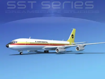 Boeing 707-320 SS Continental Airlines 3D model