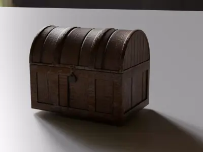 ancient treasure chest Low-poly 3D model