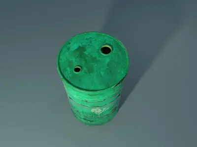 Green barrel Low-poly 3D model