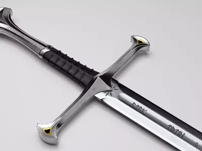 Anduril - The sword of Aragorn - Lord of the Rings  Low-poly 3D model