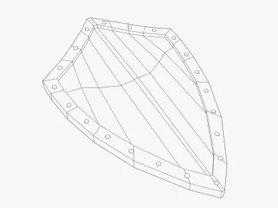 Medieval Iron Shield Low-poly 3D model