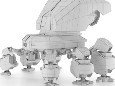 Old Robot  Low-poly 3D model