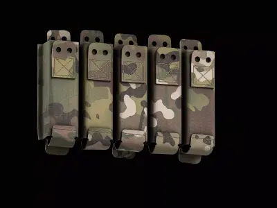 5x Handgun Magazine Pouch Low-poly 3D model