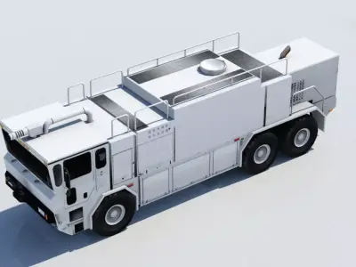 US Titan 6x6 Airport Fire Truck ARFF Low Poly Blank Static Low-poly 3D model