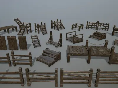 woods and ropes 3D model