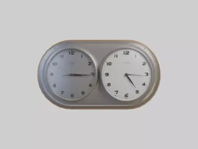 Double Face Wall Clock model Low-poly 3D model
