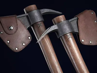 Axe Wood Low-poly 3D model