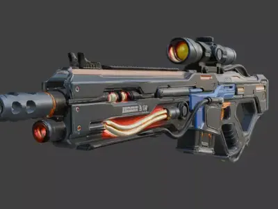 Futuristic Sci-Fi Gun 3D Model 3D model