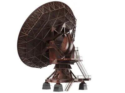 Detailed Rusted Satellite Dish 3D model
