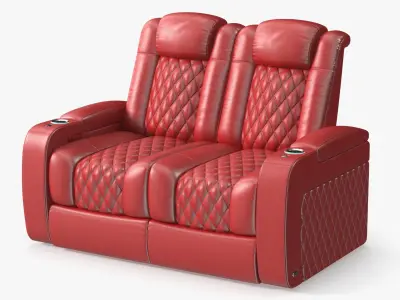 Red Home Theater Double Chair 
