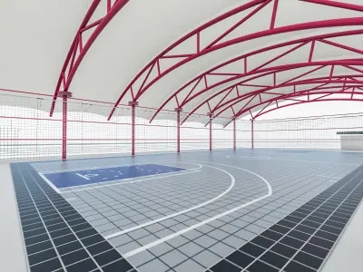 Sports Buidling 01 Low-poly 3D model