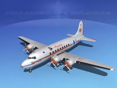 Douglas DC-4 American Airlines 3D model