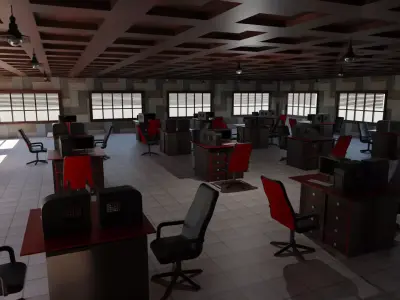 Office Interior Low-poly 3D model purchase