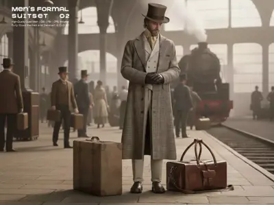 Mens Formal Suit Set 02  Victorian Formal Elegance   3D model