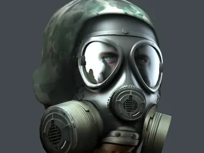 helmet 3d model military combat Low-poly  Low-poly 3D model