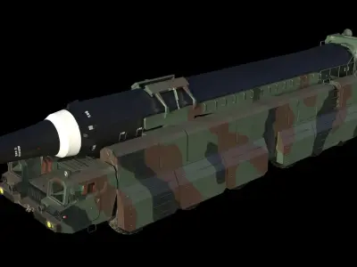 Hwasong 12 missile launcher 3D model purchase
