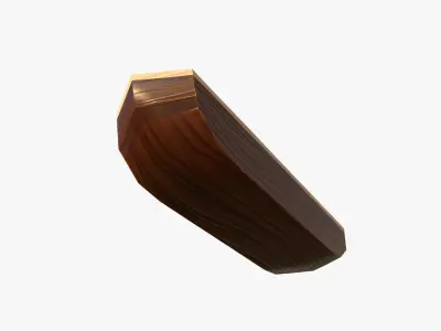 Cartoon Rowboat Low-poly 3D model