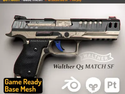 Q5match-pistol-GameReady Low-poly 3D model