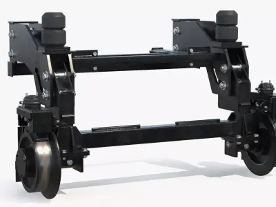Hi-Rail Gear Mid Weight Rail Conversion Unit 3D model