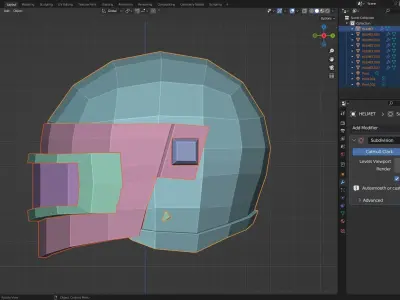 Stylized Helmet Low-poly 3D model
