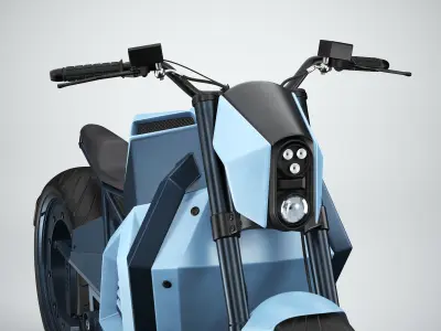 RMK E2 electric motorcycle Blue 3D model