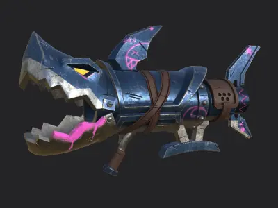 Jinx Guns weapon PBR Low-poly 3D model